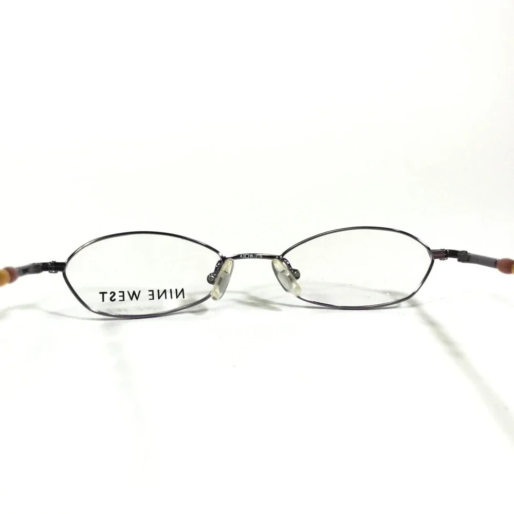 Nine West Petite Small Eyeglasses Frames RU5 Purple Silver Cat Eye 43-16-125